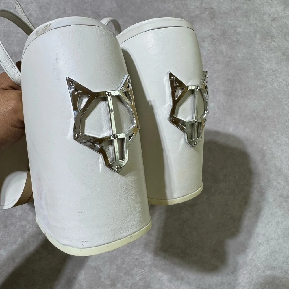 Naked Wolfe Cream Platform Heels